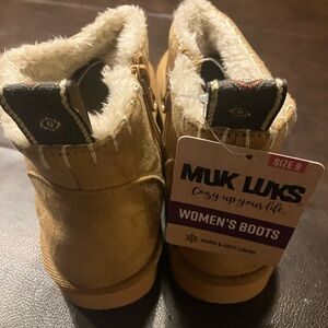 Muk Luks Women's Cozy Tan Ankle Booties